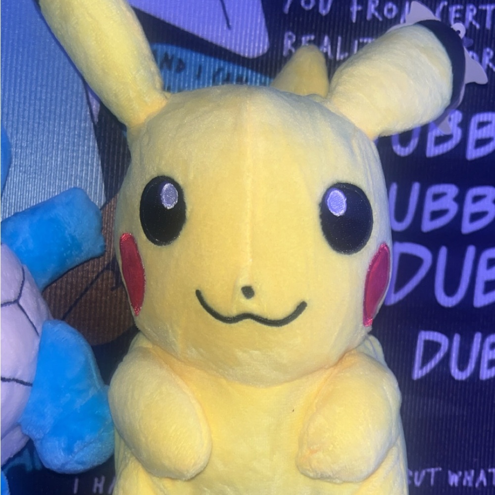 Yellow Pikachu Plush Toy and Squirtle